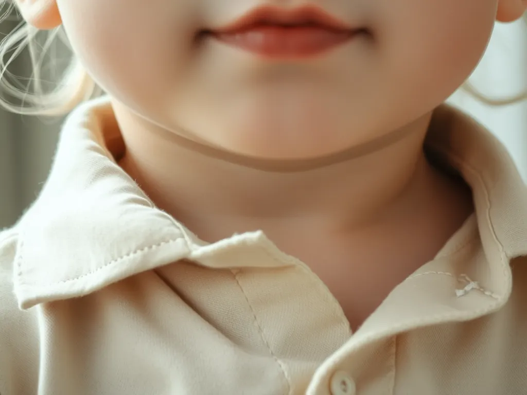 Trẻ nhỏ mặc áo đồng phục mầm non với cổ áo mềm, không nhãn mác, đảm bảo an toàn vật lý, chất liệu textile an toàn. Trẻ nhỏ mặc áo đồng phục mầm non với cổ áo mềm, không nhãn mác, đảm bảo an toàn vật lý, chất liệu textile an toàn.
